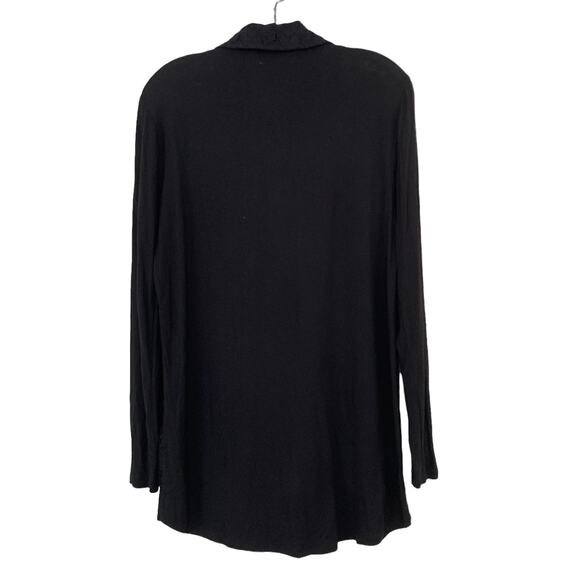 Circles Black Lace Front Long Sleeve Button Down Sz M - Picture 5 of 6